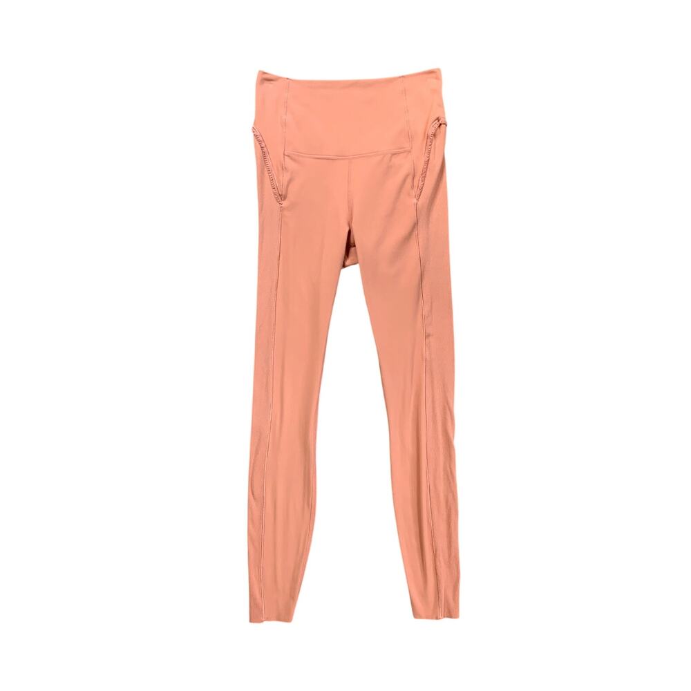 Nike Leggings Women S Small Peach Dri Fit Yoga Lux Infinalon High Rise 7/8 Ankle